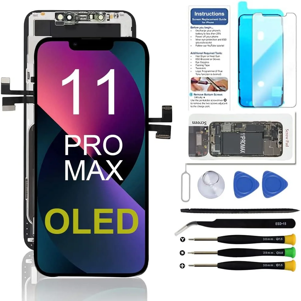 İphone 11 Pro Max Ekran Dokunmatik HARD OLED Parlaklık 600+ Nit Yüksek Kalite Yan Sanayi