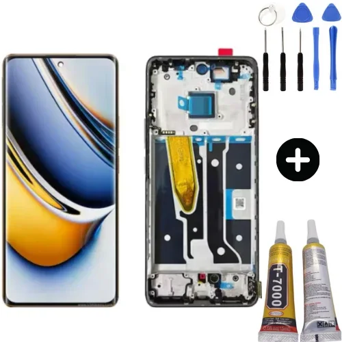 Realme 11 Pro Çıtalı Ekran Dokunmatik Siyah SOFT OLED Kalite Ekran
