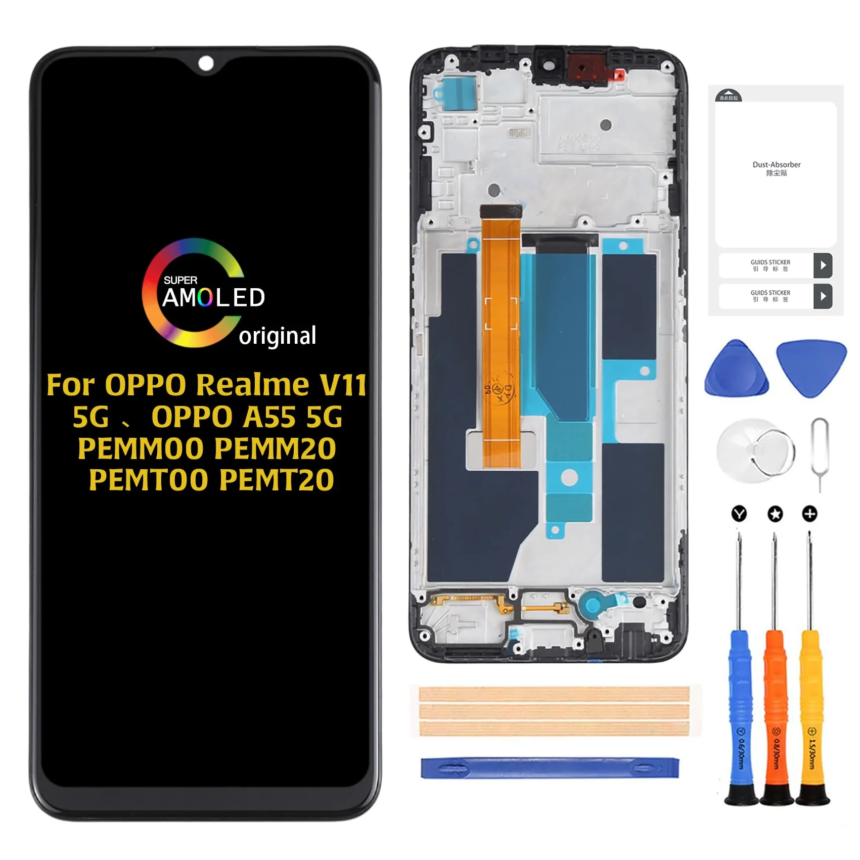 Realme V11s Ekran Dokunmatik Orijinal Çıtasız Ürün (Çerçevesiz)